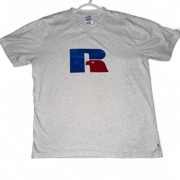 Russell Athletic Gray Logo Tee Large GUC - Picture 1 of 5